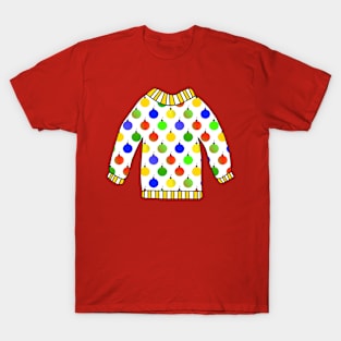 Ugly Christmas Sweater, Christmas Tree Ornaments T-Shirt
